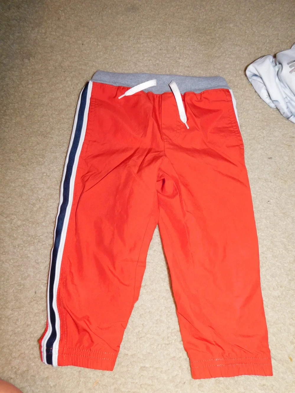 OshKosh B'gosh Bright Red Joggers with Navy & White Side Stripe